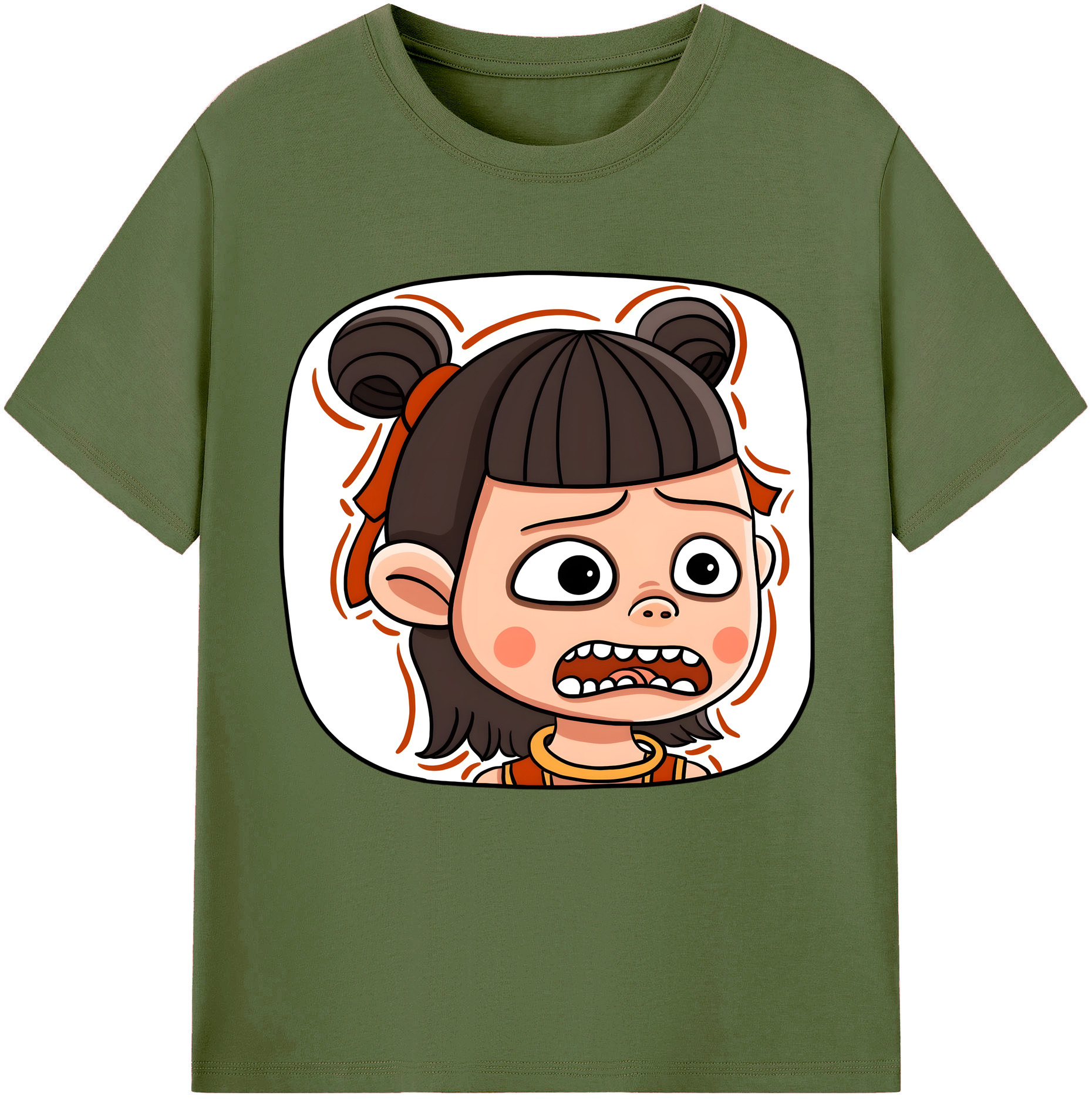 （画像用） Ne Zha 2 ナタ 魔童の大暴れ 綿100％半袖Tシャツ（フロントプリント）